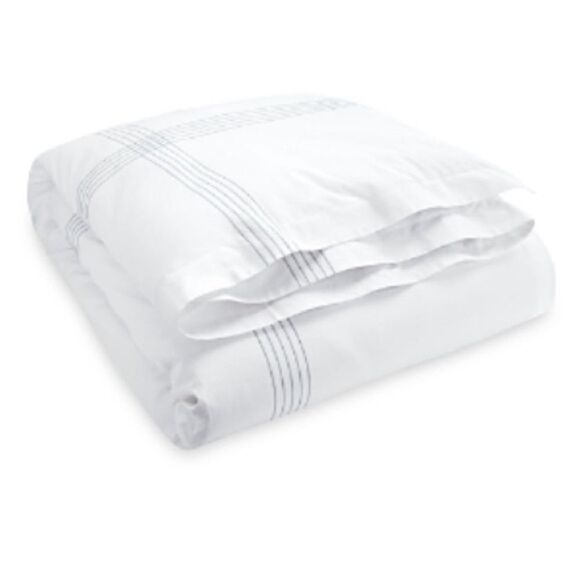 Ralph Lauren Organic Handkerchief Duvet Cover Queen White/Blue New w/Tag $500